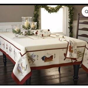 Williams Sonoma 12 Days of Christmas Cotton Tablecloth